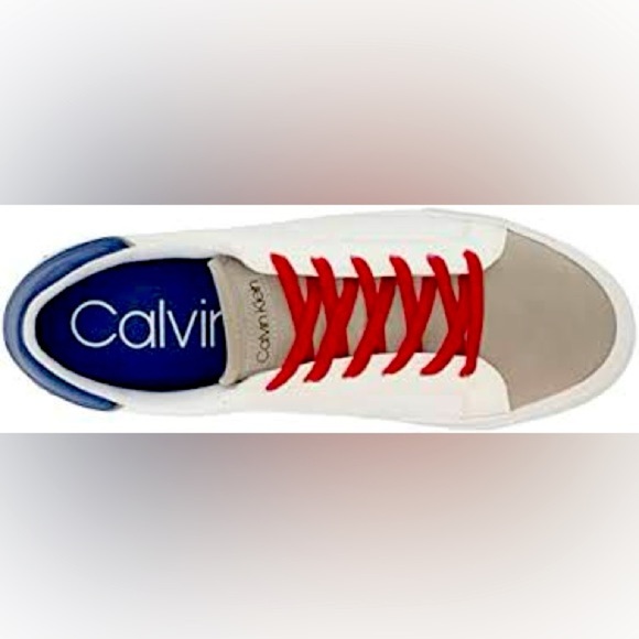 Calvin Klein Men’s White and Blue Sneakers - Picture 3 of 3
